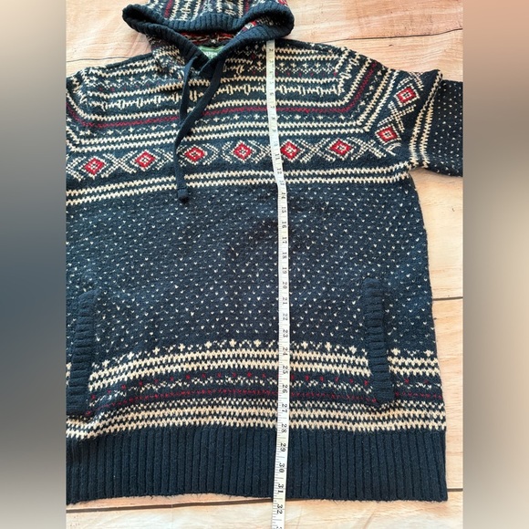 American Eagle Super Soft Birdseye Fairisle Hooded Sweater Mens Xxl - Picture 6 of 9